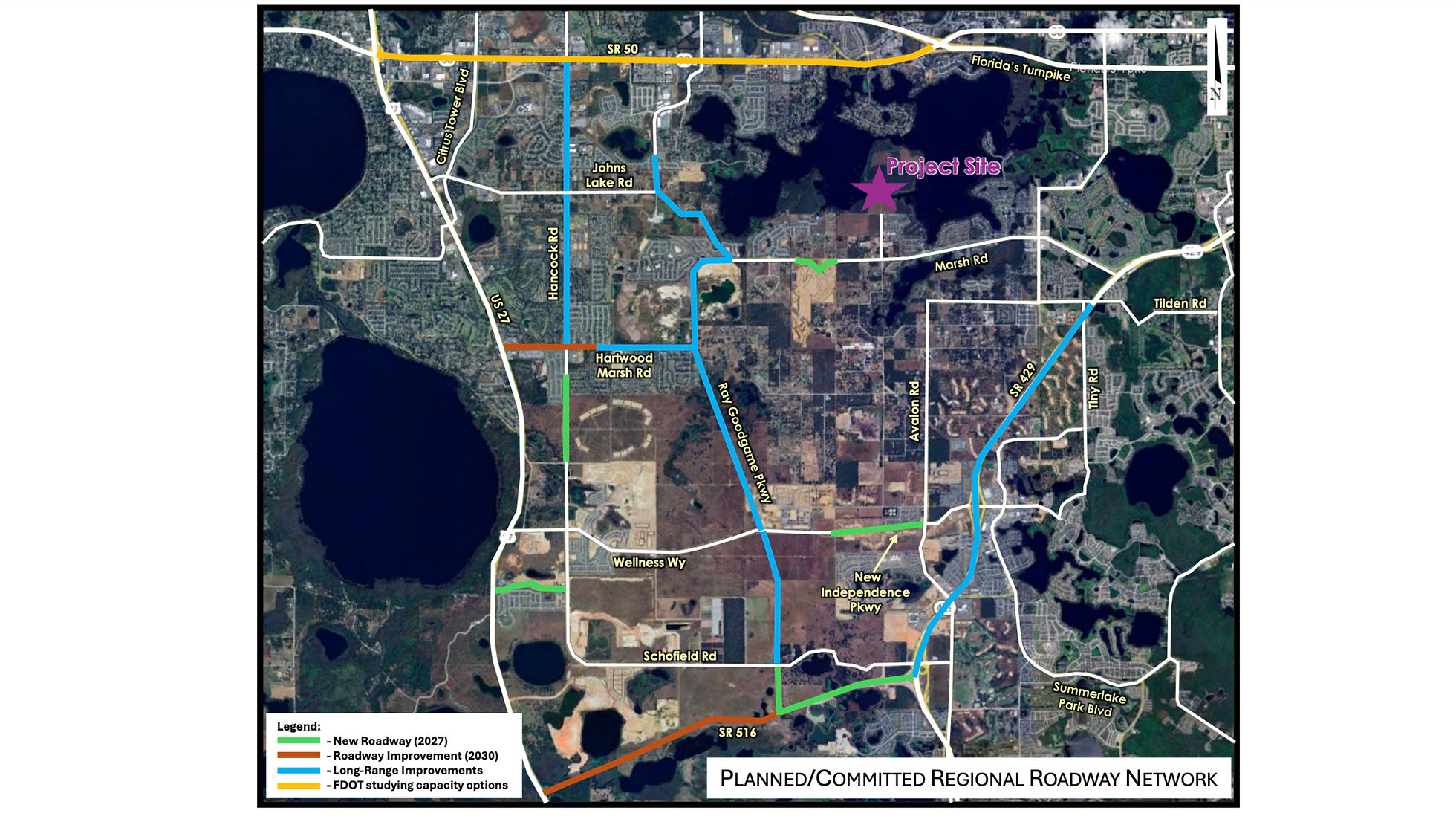 Planned and committed regional roadway network map